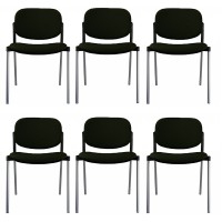 Pack de 6 cadeiras Step com estrutura epoxy negro e estofado Baly (têxtil) ou pele ecológica em diferentes cores